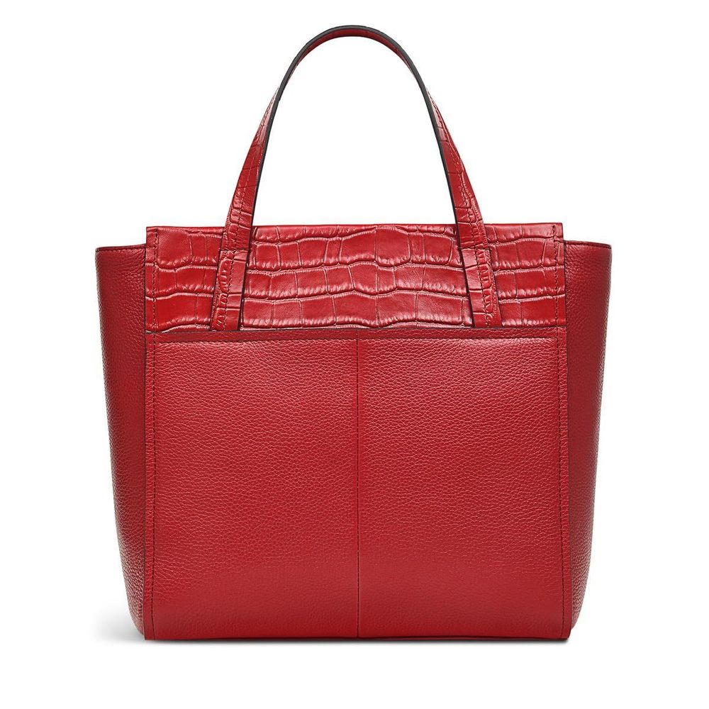 London Downtown Small Leather Ziptop Satchel Bag, Crimson ^-^ - Picture 2 of 4